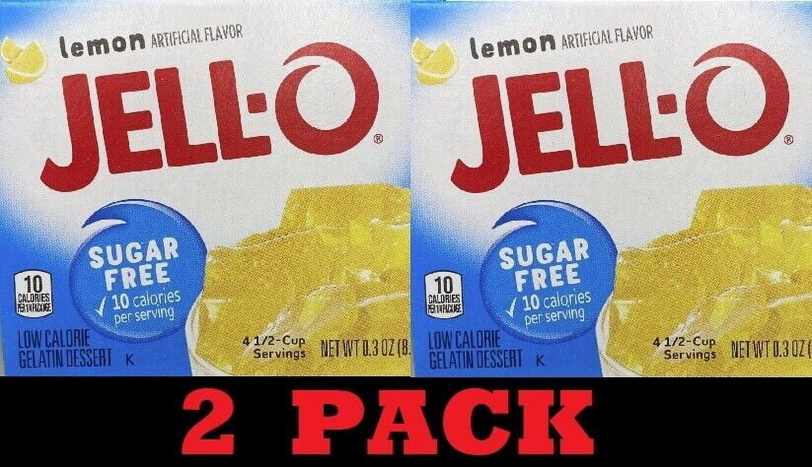 2x Jello LEMON Gelatin Dessert 0.3 oz Box JellO 2 BOXES