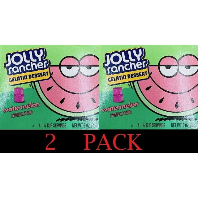 2x Jolly Rancher WATERMELON Gelatin Jello Dessert 3 oz Box FREE SHIP