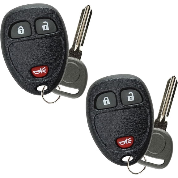 2x Keyless Entry Remote Fob Car Key Bundle for Buick Cadillac Chevrolet GMC Pontiac Saturn Suzuki 3-Button OUC60270, 15913420, B111-PT 46 Chip Circle Plus
