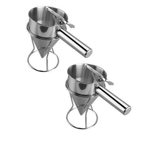 2x Kitchen Utensil Stainless Steel Funnel Balls Baking Stand