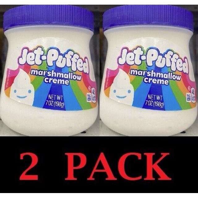 2x Kraft JetPuffed Marshmallow Creme Sweet Marshmallows Taste 7 oz Jar