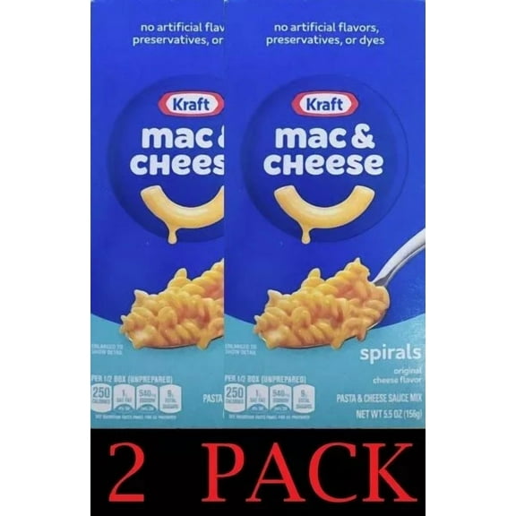 2x Kraft Original Mac & Cheese SPIRALS Macaroni Dinner Mix 5.5 Oz Box - 2 PACK