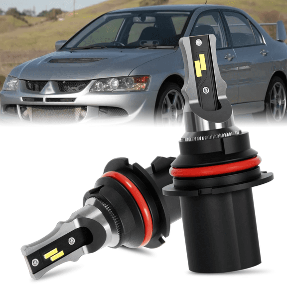 2x LED For Mitsubishi Lancer 2002-2007 Headlight 9007 HB5 White Bulbs High-Low Beam