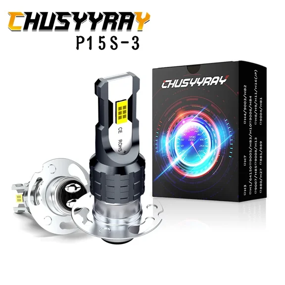 2x LED Headlight Bulbs P15D-30 For YAMAHA YFS200 Blaster 200 / Moto-4 19882002