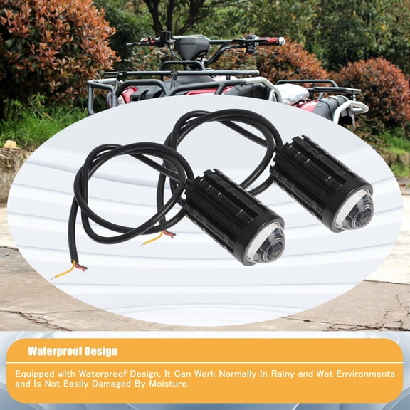 2x LED Headlight Yellow White Hi/Lo Spot Light Driving Fog Lamp for SUV ATV