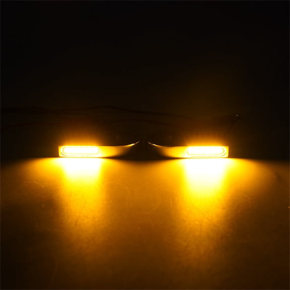 2x LED Motorcycle DRL Turn Signal Blinkers Light 12V For 39-41mm Fork Mount Clamp