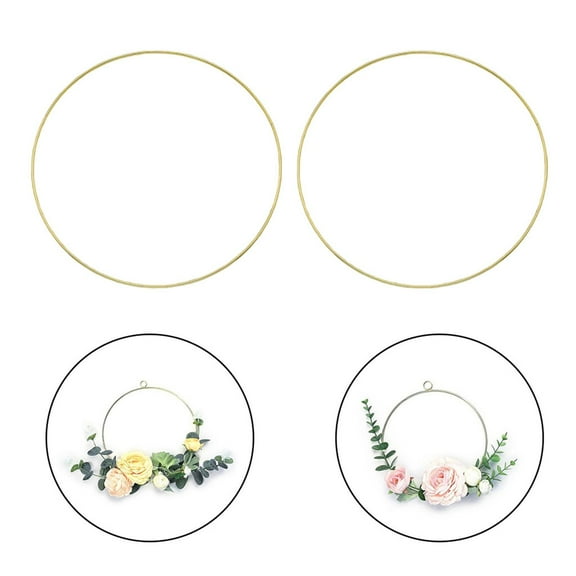 2x Large Metal Hoop Wreath Macrame Rings for DIY Christmas Wedding Wreath Decor, Macrame Wall Hanging Craft