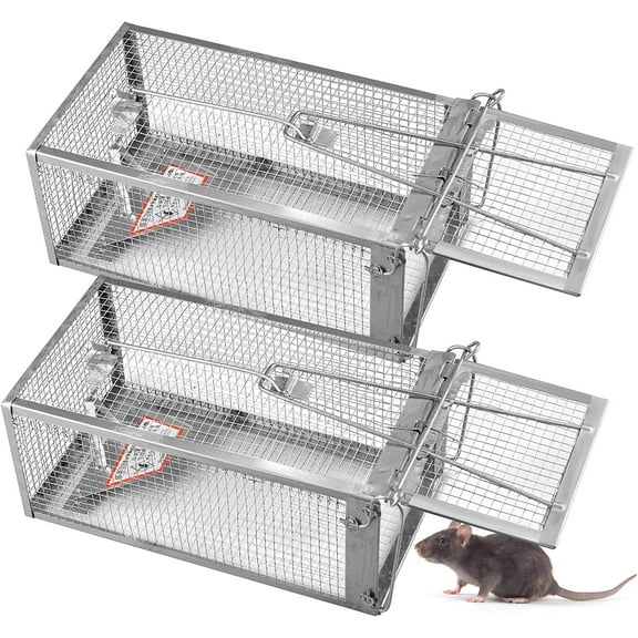 2x Large Rat Trap Cage Live Animal Pest Rodent Mouse Control Catch Hunting Trap