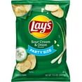 thumbnail image 1 of Lay's Sour Cream & Onion Flavored Potato Chips, Party Size, 12.6 oz Bag, 1 of 5