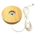 thumbnail image 1 of 2x Led Light Wood Wm Lighted Wooden Lamp Holder Crystal Acrylic Paperweight Ball resin material t Lamps, 1 of 8