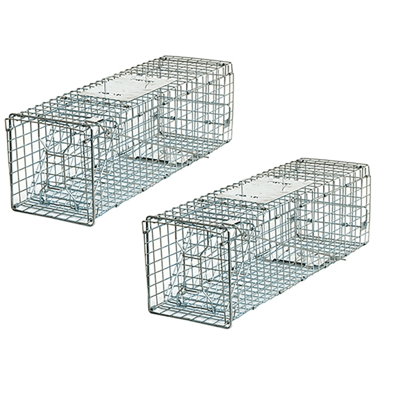 2x Live Animal Trap Extra Large Rodent Cage Garden Rabbit Raccoon Cat