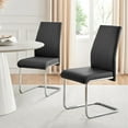 thumbnail image 1 of 2x Lorenzo Black Faux Leather Chrome Dining Chairs, 1 of 6