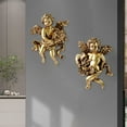 thumbnail image 1 of 2x Lovely Angel Statue Figurines Cherub Wall Sculpture Hanging Hand Decorative for Barchurch Bedroom Home Dining Room Office , D D, 1 of 7