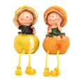thumbnail image 1 of 2x Lovely Hanging Foot Doll Sculpture Figurine Resin Statue Sitter Cabinet Crafts Hanging Leg for Wedding Windowsill Counter Top Bedroom Car Orabge doll, 1 of 8