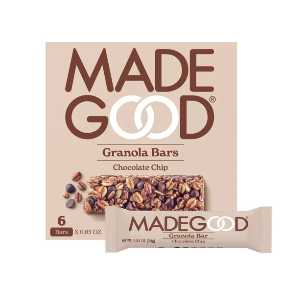 2x-MadeGood Chocolate Chip Granola Bars - 6ct
