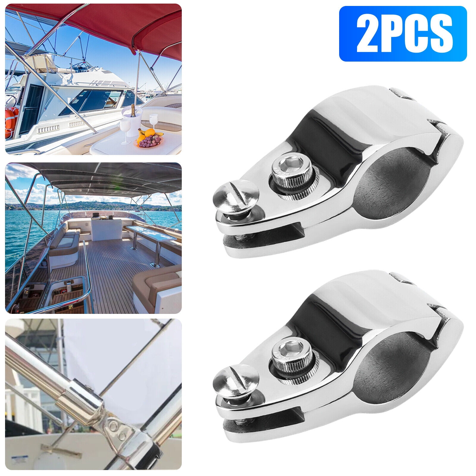 2x Marine Boat Bimini Top Jaw Slide Hinged 7/8" Stainless Steel