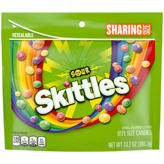 2x-Mars Skittles Chewy Sours Sharing Stand-up Pouch 13.7oz