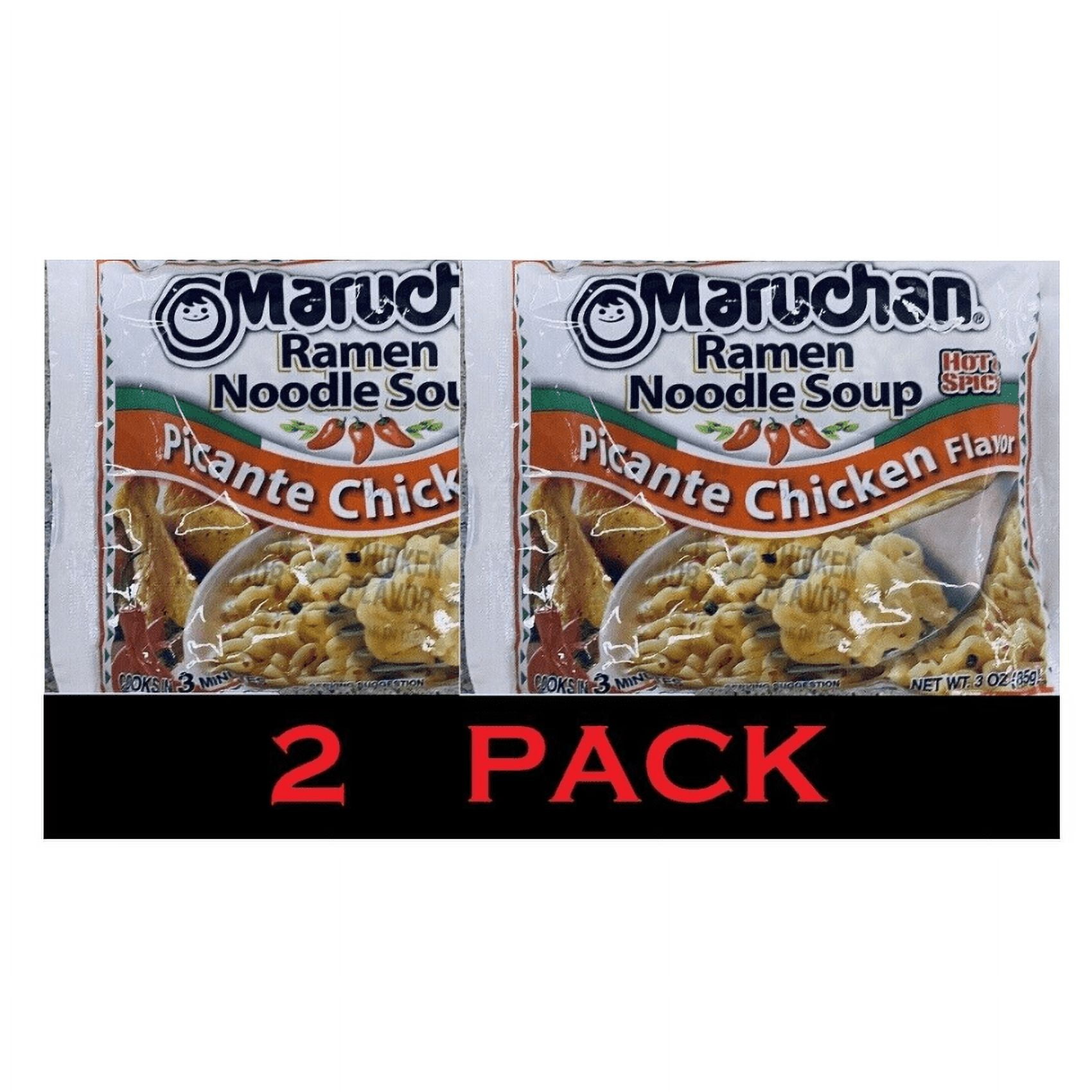 2x Maruchan PICANTE CHICKEN Ramen Noodle Soup 3 oz HOT SPICY 2 PACKETS