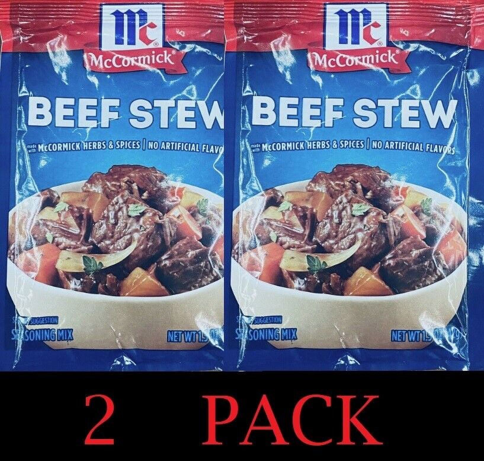 2x McCormick BEEF STEW Seasoning Mix Savory Herbs & Spices 1.5 oz