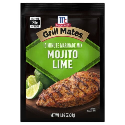 2x-McCormick Grill Mates Mojito Lime Marinade Mix, 1.06 oz(packaging may vary)
