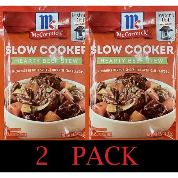 2x McCormick Slow Cooker HEARTY BEEF STEW Seasoning Mix Spices 1.5 oz 2 PACK
