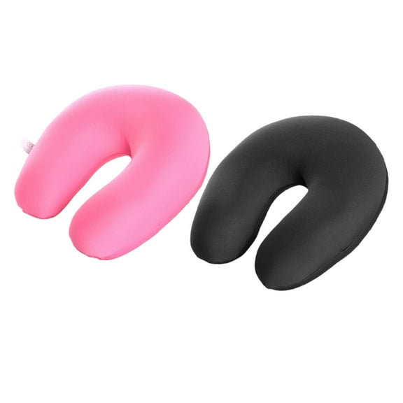 2x Micro Bead Travel Pillow Memory Foam Neck Pillow Headrest for Airplane