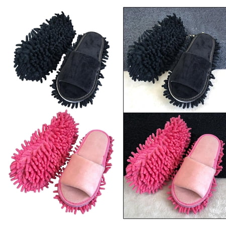 2x Microfiber Slippers, Cleaner Portable Unisex Household Open Toe Lazy Cleaning Tool for Kitchen Bedroom Bathroom ing House Dusting