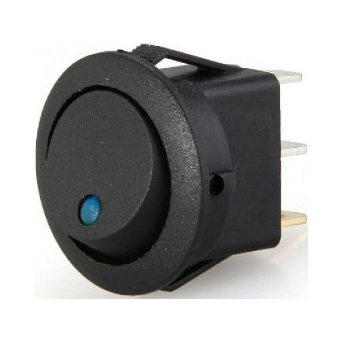 2x Mini Black Round Rocker Switch + Blue LED Indicator Light Car Boat ...
