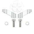 thumbnail image 1 of 2x Mirror Riser Set Chrome Universal 10mm Mount Adapter Right Hand Threaded, 1 of 2