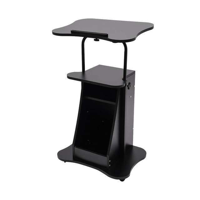2x Mobile Laptop Podium Rolling Lectern Podium Presentation Stand