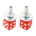 thumbnail image 1 of 2x Motorcycle Bike Plastic Red Dice License Plate Bolt On Screw On Frame Nut, 1 of 6