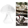 thumbnail image 1 of 2x Mushroom Shaped Glass Vase Lovely Transparent Hydroponics Plant Vase Crafts Decor for Home Office Living Room - Flat Mouth, 1 of 7