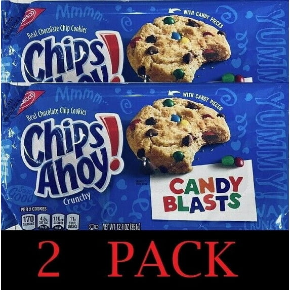 2x NABISCO Chips Ahoy! CANDY BLASTS ORIGINAL Chocolate Chip Cookies 12.4 oz 2 PK