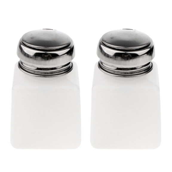 2x Nail Remover Liquid Press Pumping Dispenser - Stainless Steel Liquid Dispenser Square Bottles - 100ml