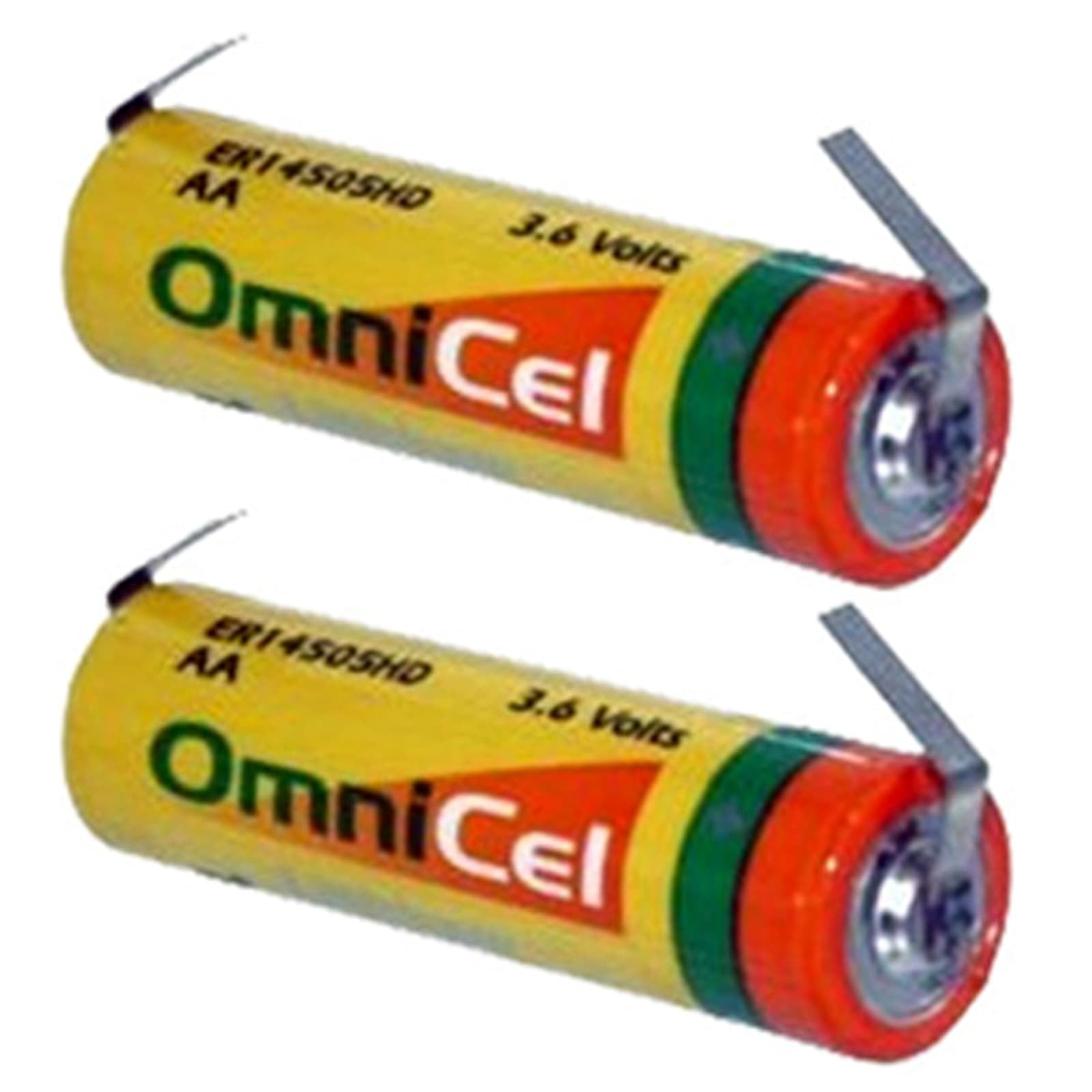 2x OmniCel ER14505HD 3.6V Sz AA Lithium Battery  Tabs Tracking Backup AMR
