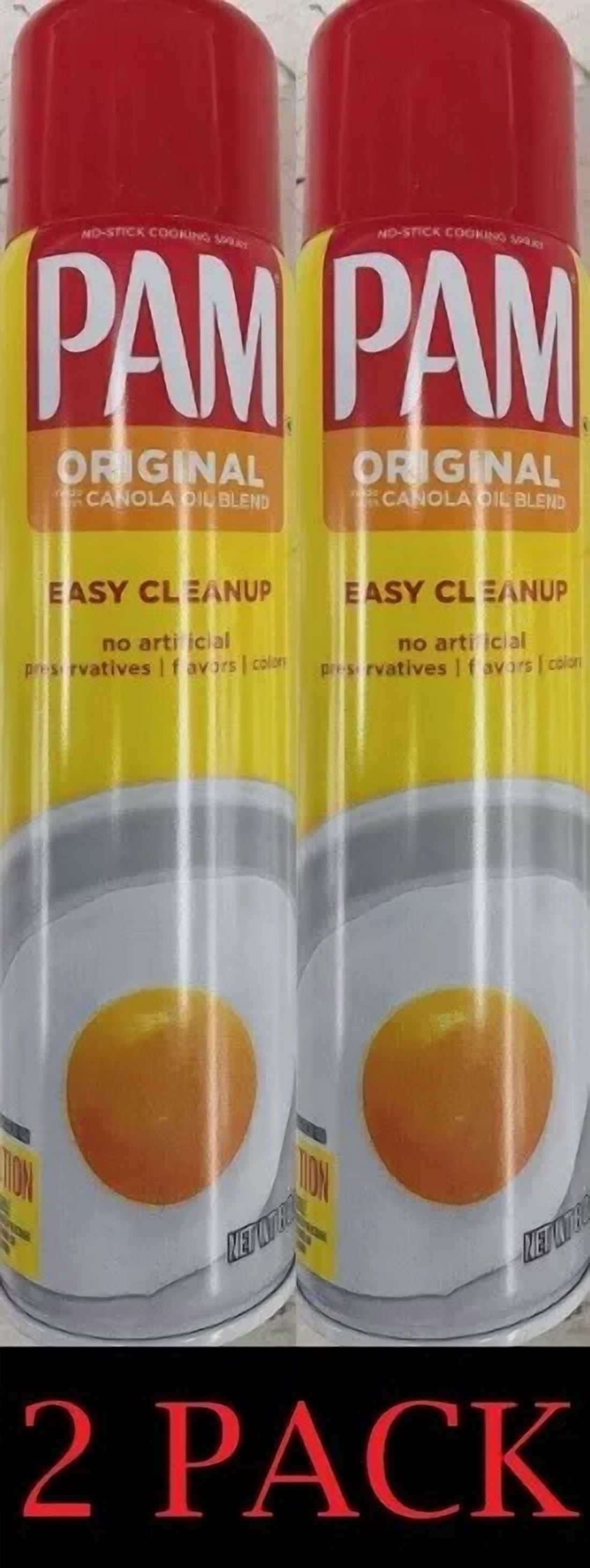2x PAM Original Canola Oil Blend Non stick Cooking & Baking Spray 8 oz ...