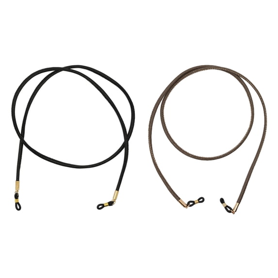 2x PU Leather Stripe Eyeglasses Chain Holder Retainer Spectacles Rope Neck Cord