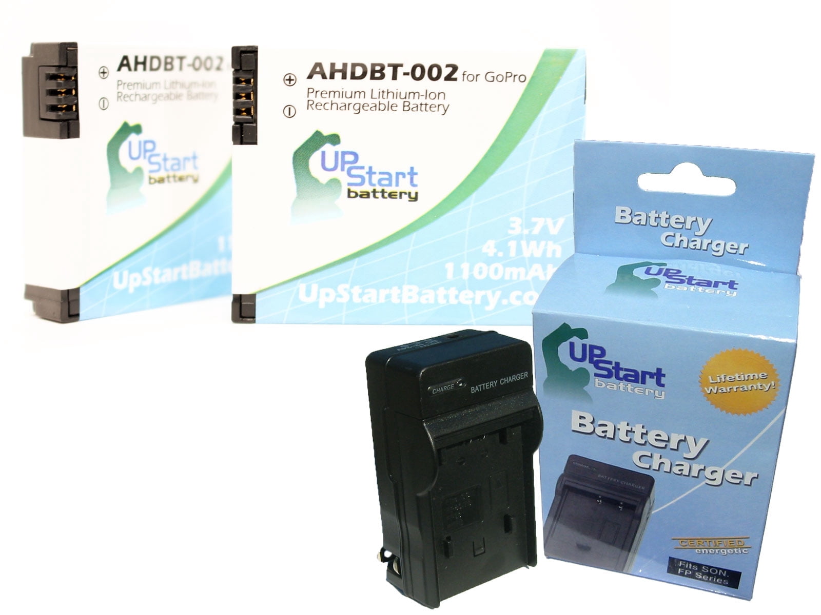 2x Pack AHDBT-001, AHDBT-002 Battery + Charger for GoPro HD HERO, HERO2 ...
