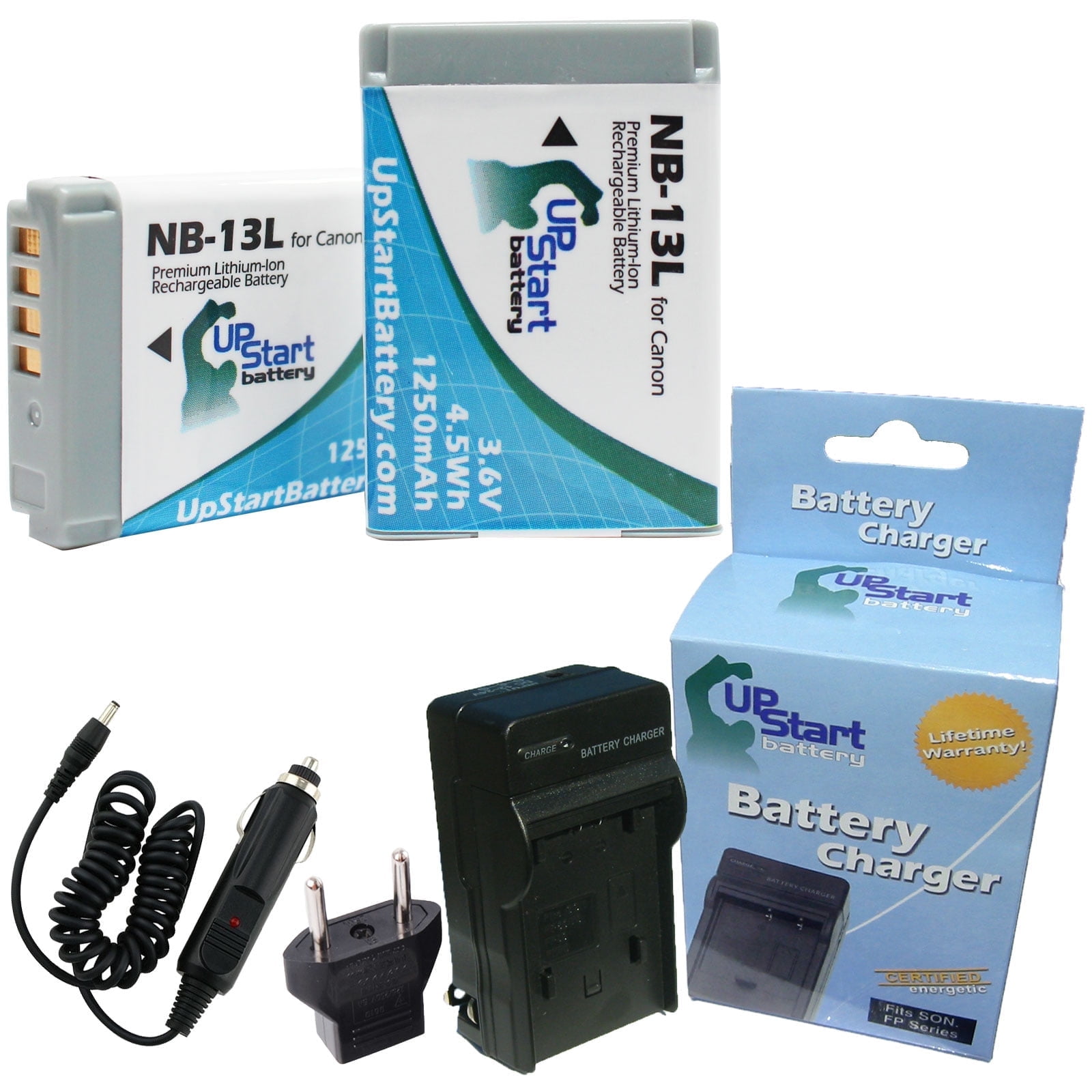 2-Pack Canon PowerShot G7X Battery Charger with EU Adapter