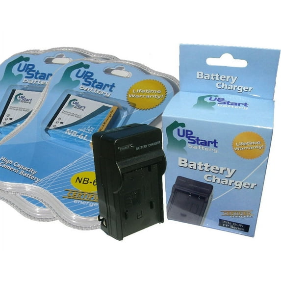 2x Pack - Canon PowerShot S90 Battery + Charger - Replacement for Canon NB-6L Digital Camera Battery and Charger (1000mAh, 3.7V Lithium-Ion)