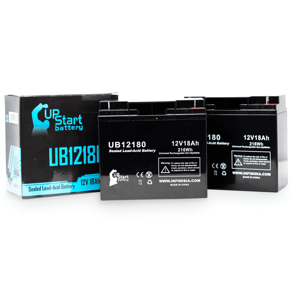 2x Pack Compatible APC RBC7 Battery - Compatible UB12180 Universal Sealed Lead Acid Battery (12V, 18Ah, 18000mAh, T4 Terminal, AGM, SLA)