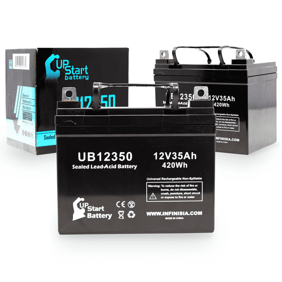 2x Pack Compatible Electric Mobility RASCAL SCOOTERS Battery - Compatible UB12350 Universal Sealed Lead Acid Battery (12V, 35Ah, 35000mAh, L1 Terminal, AGM, SLA)