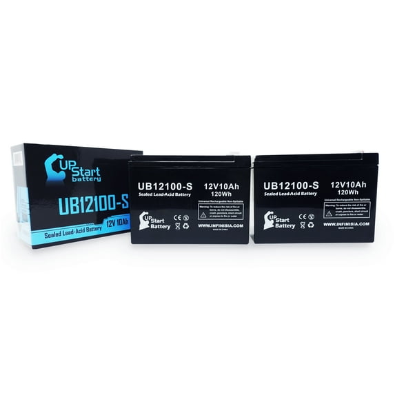 2x Pack - Compatible Gruber Power Services 58-GPS-12-10F2 Battery - Replacement UB12100-S Universal Sealed Lead Acid Battery (12V, 10Ah, 10000mAh, F2 Terminal, AGM, SLA)