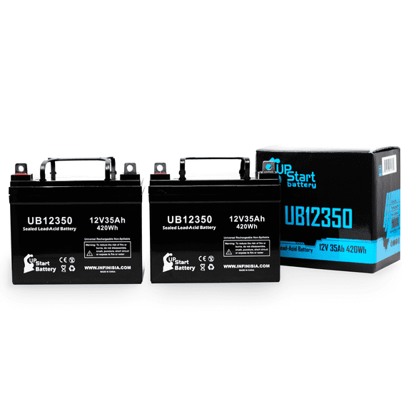 2x Pack - Compatible KUBOTA 2411G Battery - Replacement UB12350 Universal Sealed Lead Acid Battery (12V, 35Ah, 35000mAh, L1 Terminal, AGM, SLA)