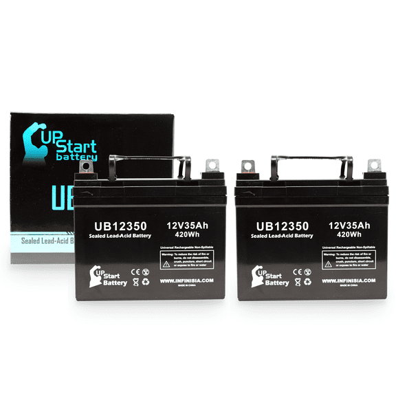 2x Pack - Compatible KUBOTA 2515H Battery - Replacement UB12350 Universal Sealed Lead Acid Battery (12V, 35Ah, 35000mAh, L1 Terminal, AGM, SLA)