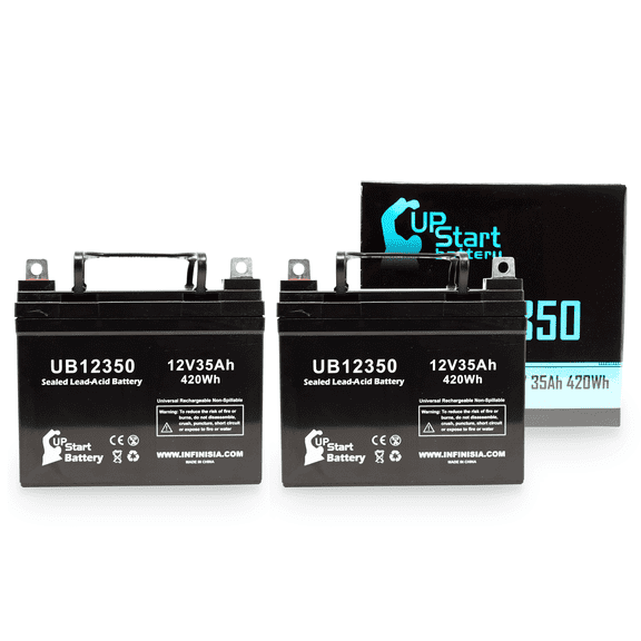 2x Pack - Compatible KUBOTA 2517H Battery - Replacement UB12350 Universal Sealed Lead Acid Battery (12V, 35Ah, 35000mAh, L1 Terminal, AGM, SLA)