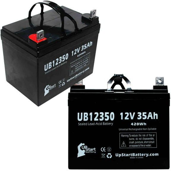 2x Pack - Compatible KUBOTA M830 Battery - Replacement UB12350 Universal Sealed Lead Acid Battery (12V, 35Ah, 35000mAh, L1 Terminal, AGM, SLA)