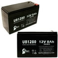 thumbnail image 1 of 2x Pack - Compatible Oneac 1300 Battery - Replacement UB1280 Universal Sealed Lead Acid Battery (12V, 8Ah, 8000mAh, F1 Terminal, AGM, SLA) - Includes 4 F1 to F2 Terminal Adapters, 1 of 4