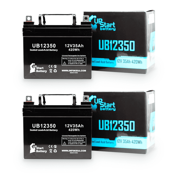 2x Pack Compatible Pride VICTORY Battery - Compatible UB12350 Universal Sealed Lead Acid Battery (12V 35Ah, 35000mAh, L1 Terminal, AGM, SLA)