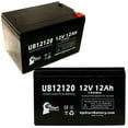 thumbnail image 1 of 2x Pack - First Power FP12100 Battery Replacement - UB12120 Universal Sealed Lead Acid Battery (12V, 12Ah, 12000mAh, F1 Terminal, AGM, SLA) - Includes 4 F1 to F2 Terminal Adapters, 1 of 4